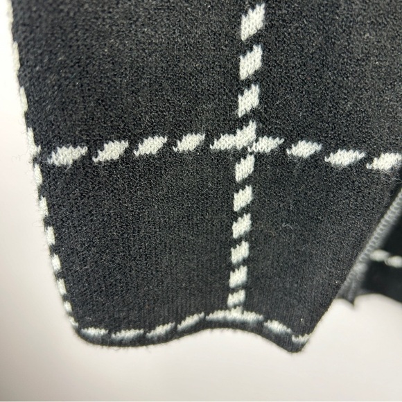 89th & Madison Window Pane Double Breasted Cardigan Medium Black NWT - Picture 10 of 13